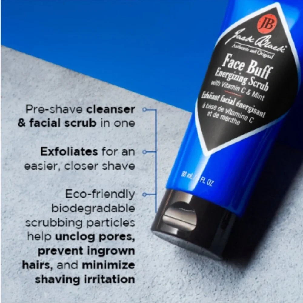 Jack Black Face‎ Buff Energizing Scrub and Beard Lube Travel bundle! Both .5 oz